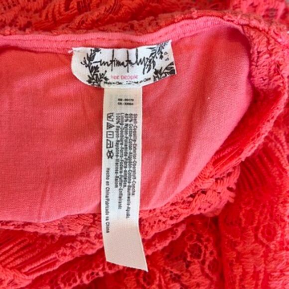 Free People Daydream Orange Coral Eyelash Lace Mini Dress Backless Small - Picture 7 of 10